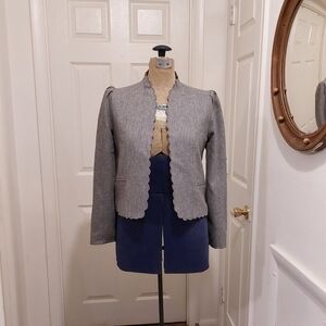 Bates Gray Scalloped Women's Blazer
